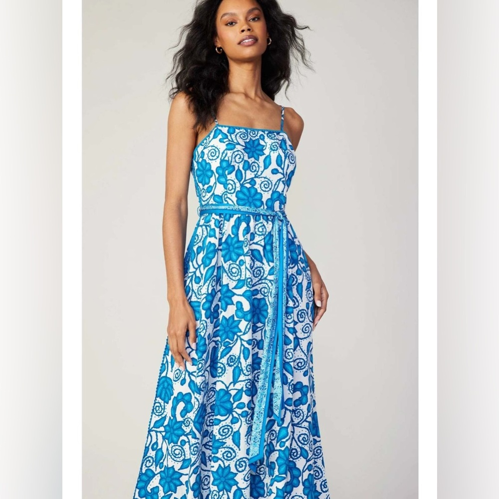 Current Air Blue and White Floral Maxi Dress